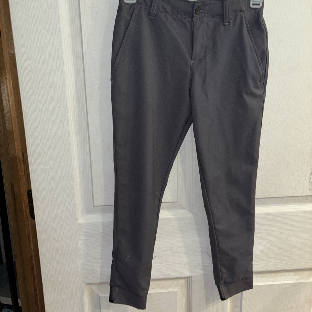 Under Armour Boys Size YS Child Dark Grey Baseball Pants EUC